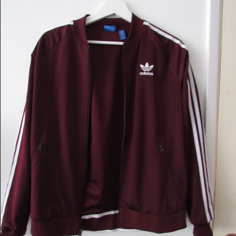 Adidas burgundy jacket